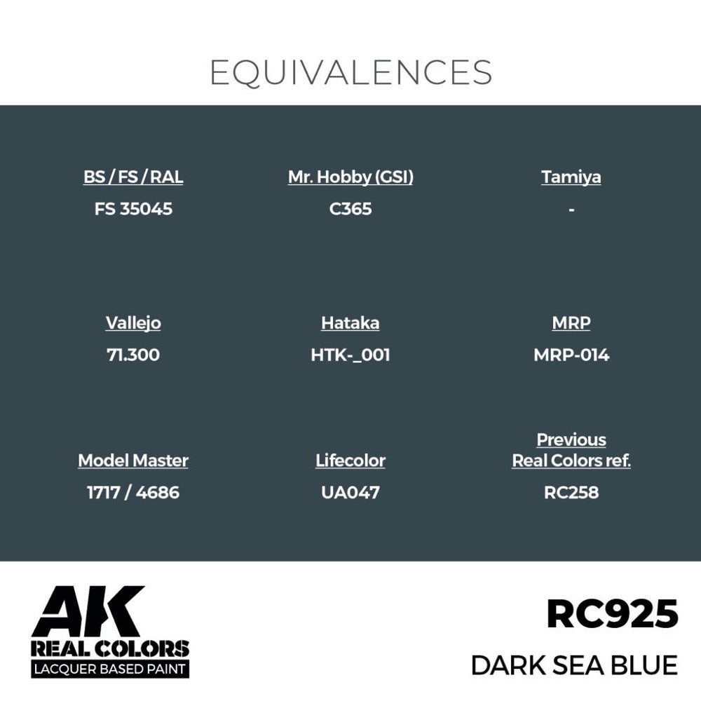 AK Interactive RC925 Real Colors Dark Sea Blue 17ml Lacquer Paint
