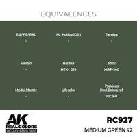AK Interactive RC927 Real Colors Medium Green 42 17ml Lacquer Paint