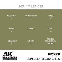 AK Interactive RC929 Real Colors US Interior Yellow Green 17ml Lacquer Paint