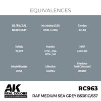 AK Interactive RC963 Real Colors RAF Medium Sea Grey BS381C/637 17ml Lacquer Paint