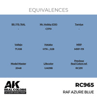 AK Interactive RC965 Real Colors RAF Azure Blue 17ml Lacquer Paint
