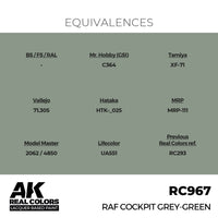 AK Interactive RC967 Real Colors RAF Cockpit Grey-Green 17ml Lacquer Paint