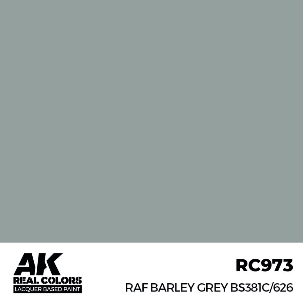 AK Interactive RC973 Real Colors RAF Barley Grey BS381C/626 17ml Lacquer Paint