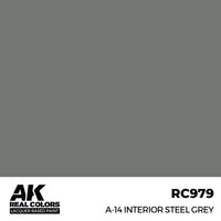 AK Interactive RC979 Real Colors A-14 Interior Steel Grey 17ml Lacquer Paint