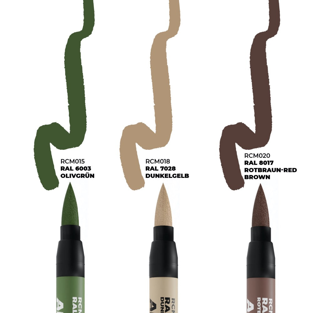 AK interactive RC108 Real Colors Markers Late German AFV Camo Colors Set x 3