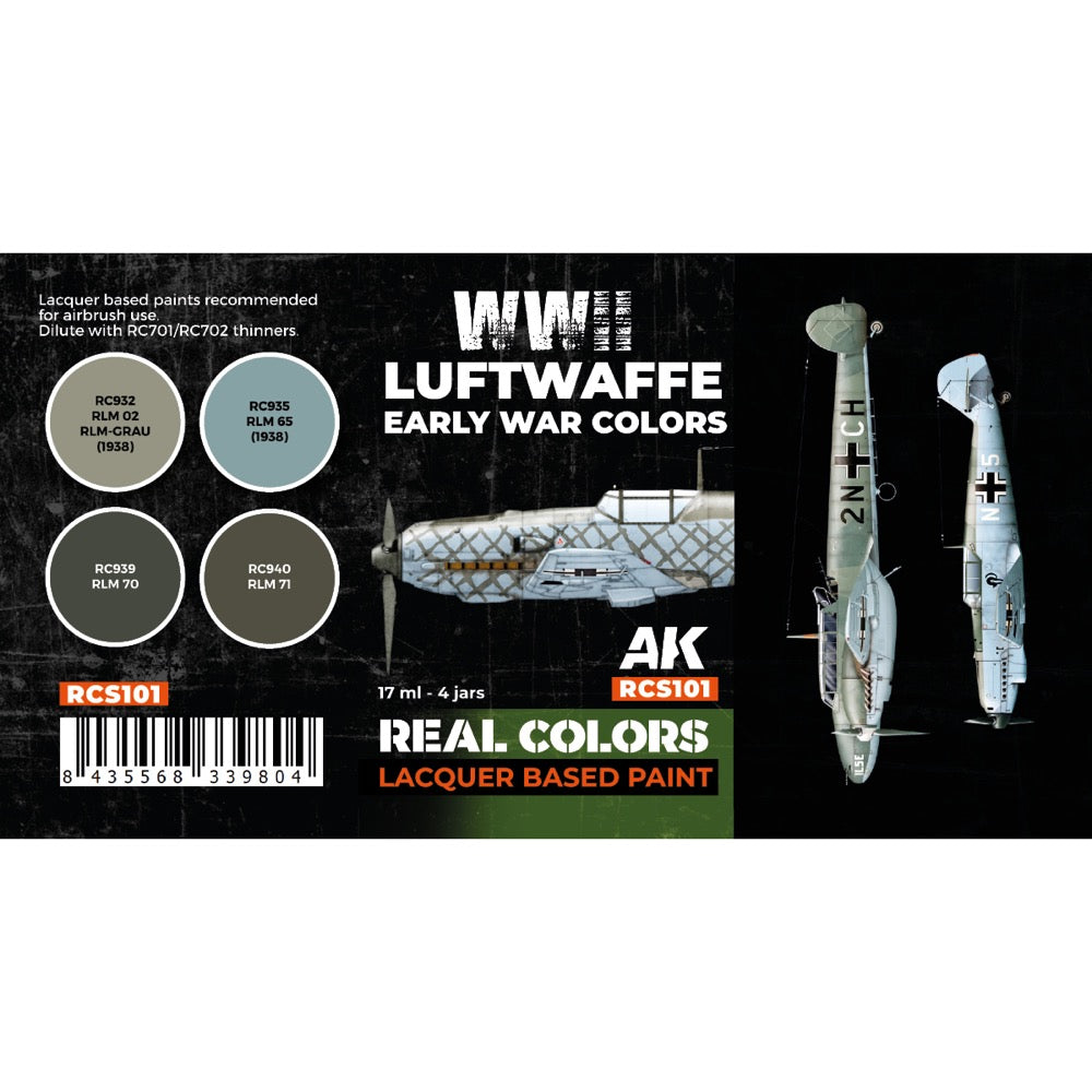 AK Interactive RCS101 Real Colors Set WWII Luftwaffe Early War Colours