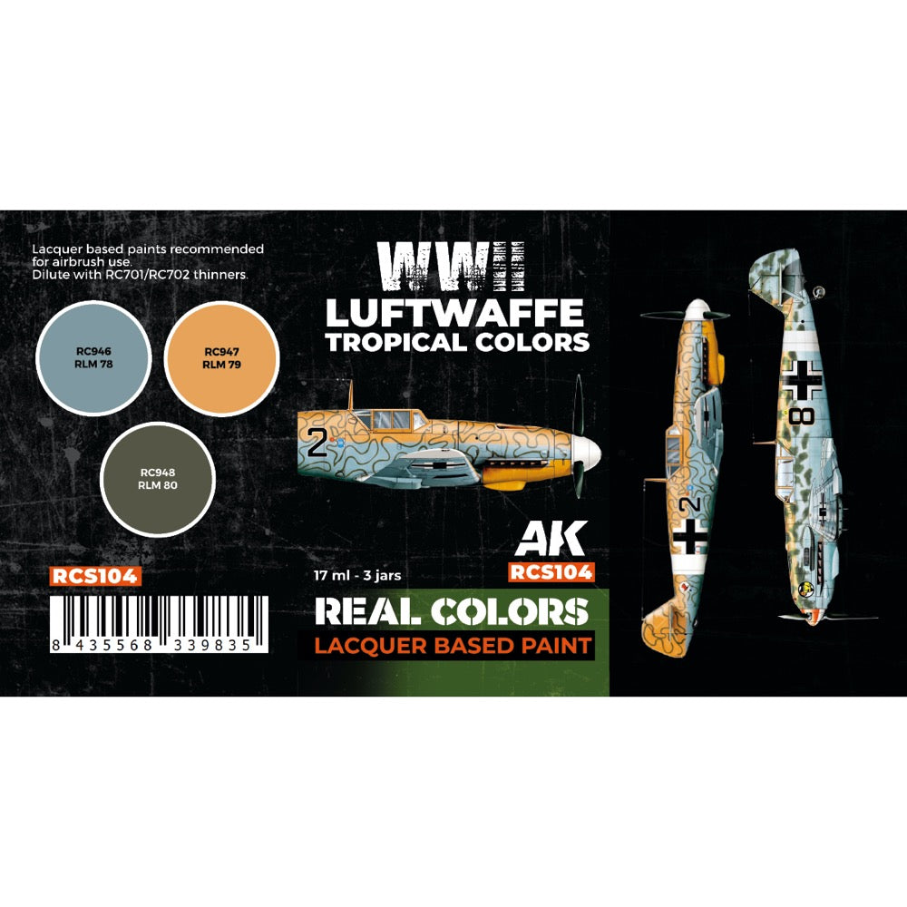AK Interactive RCS104 Real Colors Set WWII Luftwaffe Tropical Colours