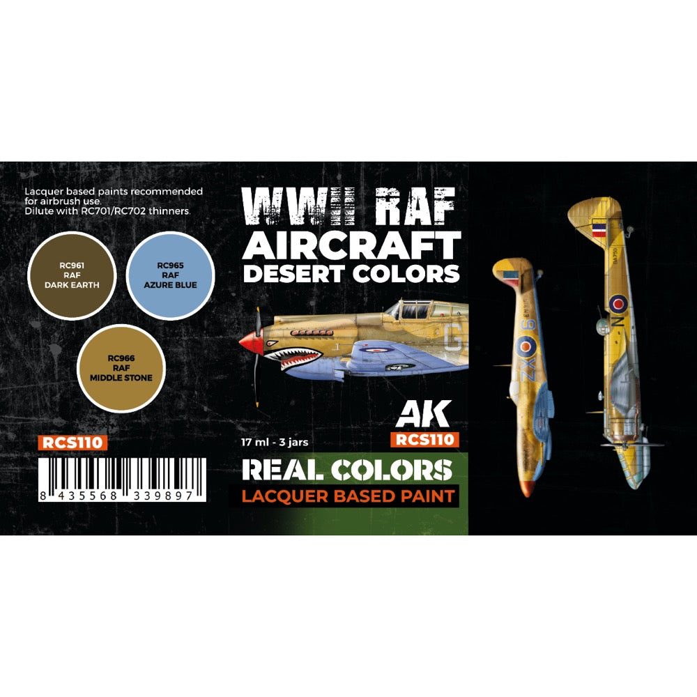 AK Interactive RCS110 Real Colors Set WWII RAF Aircraft Desert Colours