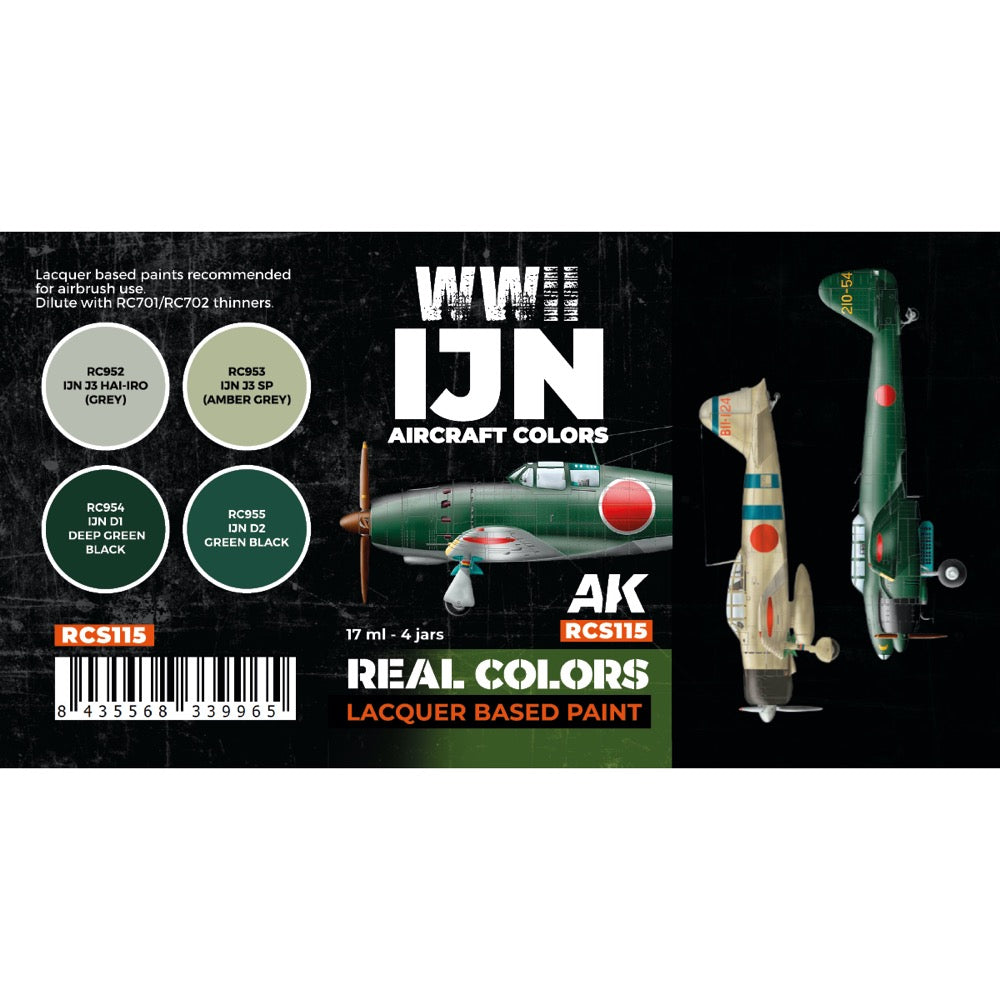 AK Interactive RCS115 Real Colors Set WWII IJN Aircraft Colours