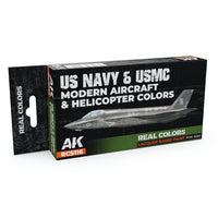 AK Interactive RCS116 Real Colors Set US Navy & USMC Modern Aircraft & Helicopter Colours