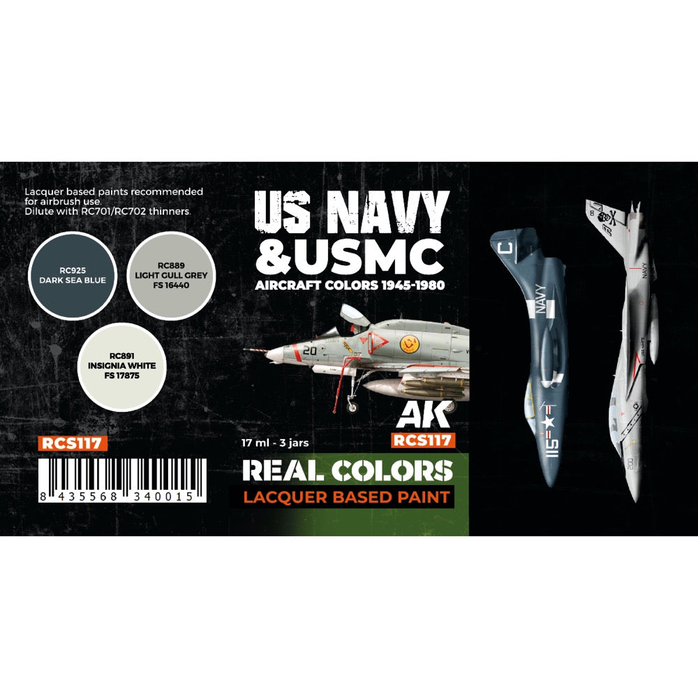 AK Interactive RCS117 Real Colors Set US Navy & USMC Aircraft Colours 1945-1980