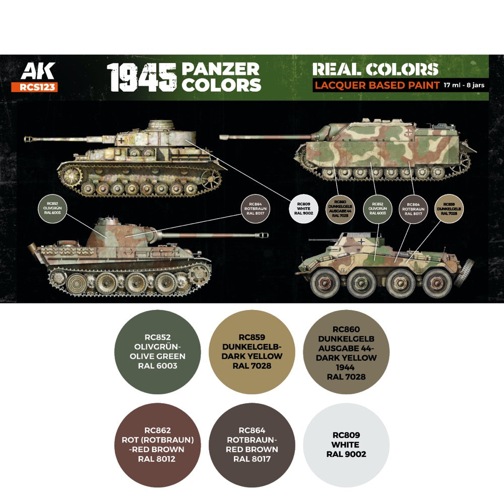 AK Interactive RCS123 Real Colors Set 1945 Panzer Colours