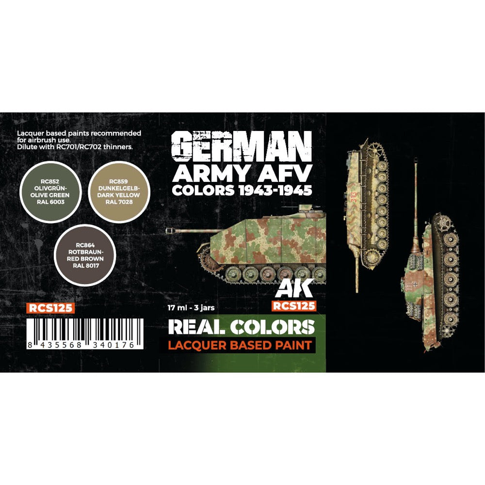 AK Interactive RCS125 Real Colors Set German Army AFV Colours 1943-1945