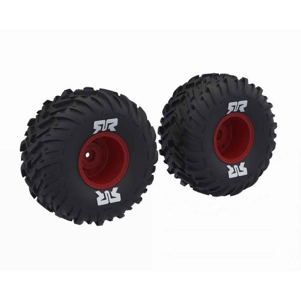 Arrma ARA-2574 dBoots Cut Chevron MT Tyre Set Glued Red Quake 223S