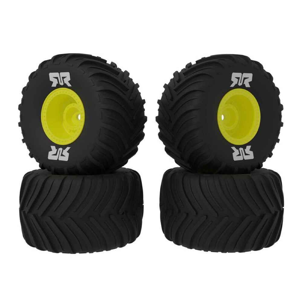 Arrma ARA-2584 Dboots Chevron MT Tyre Set Glued Yellow Grom