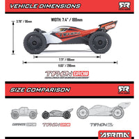ARRMA Typhon Grom 1/18 4x4 RC Buggy Blue ARA2106T1
