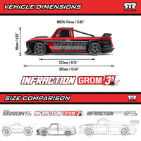 Arrma Infraction Grom 3S BLX 4X4 1/12 All-Road Truck (Yellow)