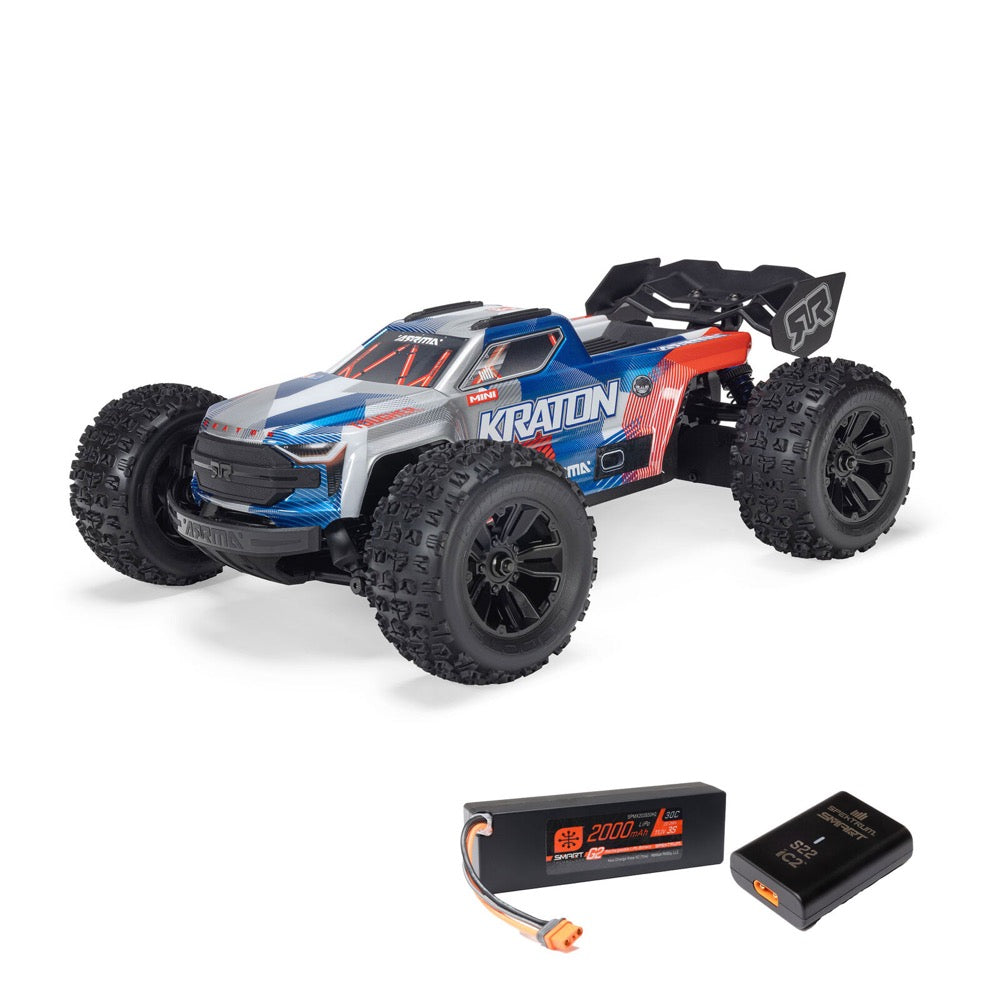 Arrma Mini Kraton 3S BLX 4X4 1/16 Speed Monster Truck (Red/Blue) ARA2508ST1