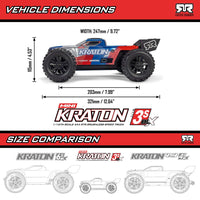Arrma Mini Kraton 3S BLX 4X4 1/16 Speed Monster Truck (Red/Black) ARA2508T1