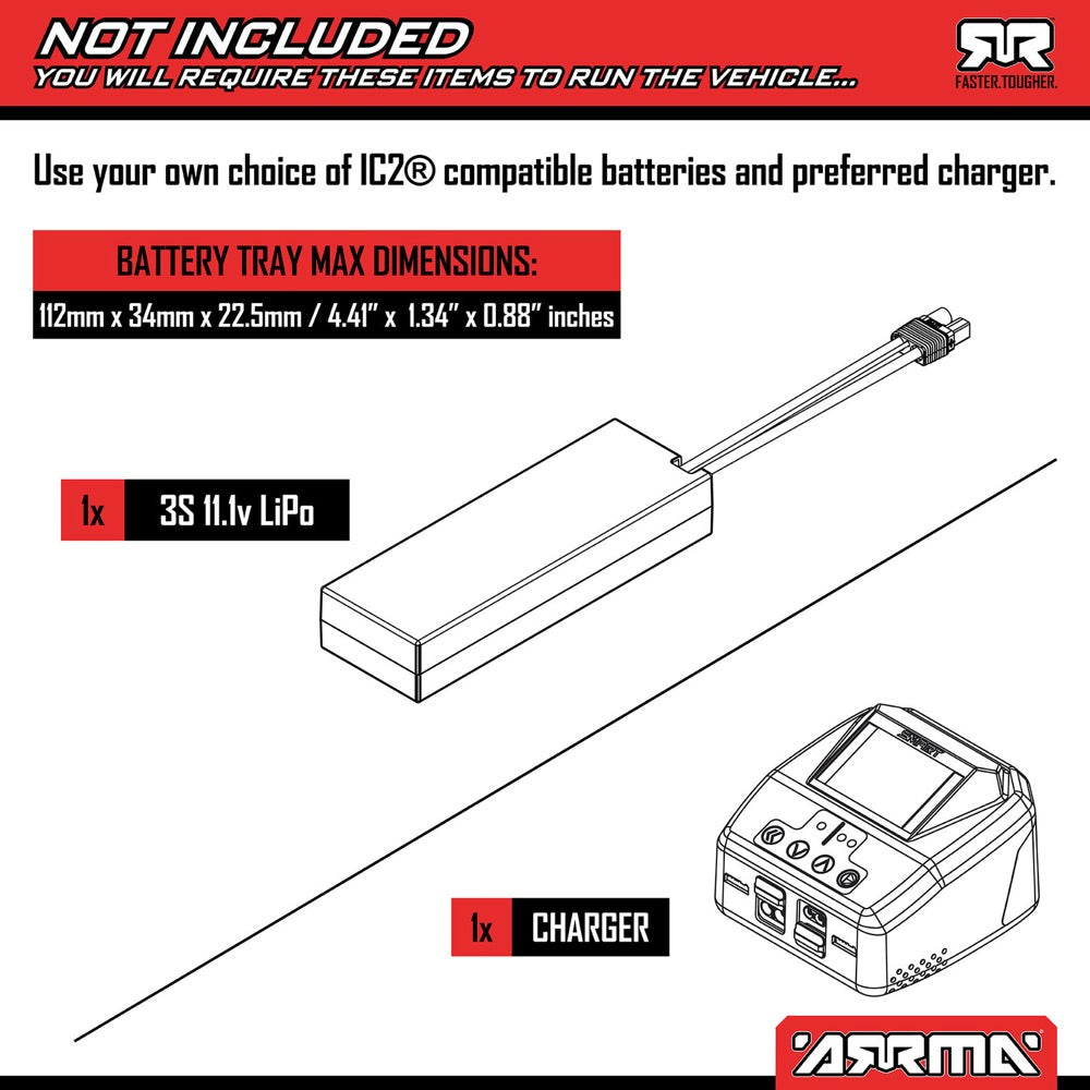 Arrma Mini Kraton 3S BLX 4X4 1/16 Speed Monster Truck (Red/Black) ARA2508T1