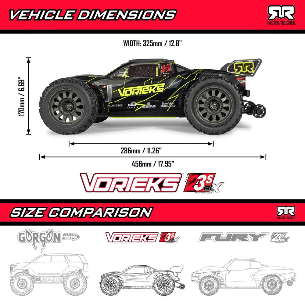 Arrma Vorteks 1/10 2wd 223S BLX Stadium Truck RTR Blue ARA3505T2