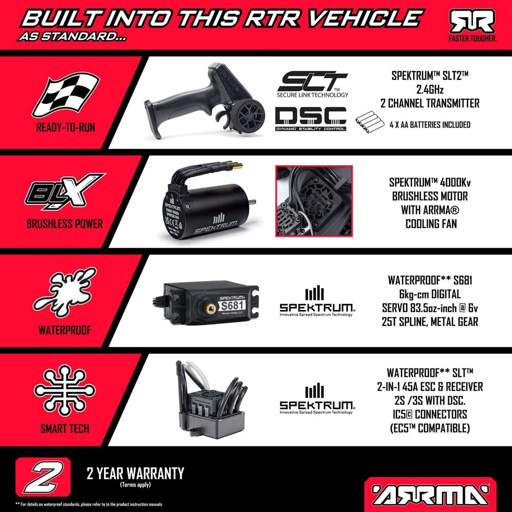 Arrma Vorteks 1/10 2wd 223S BLX Stadium Truck RTR Pink ARA3505T3