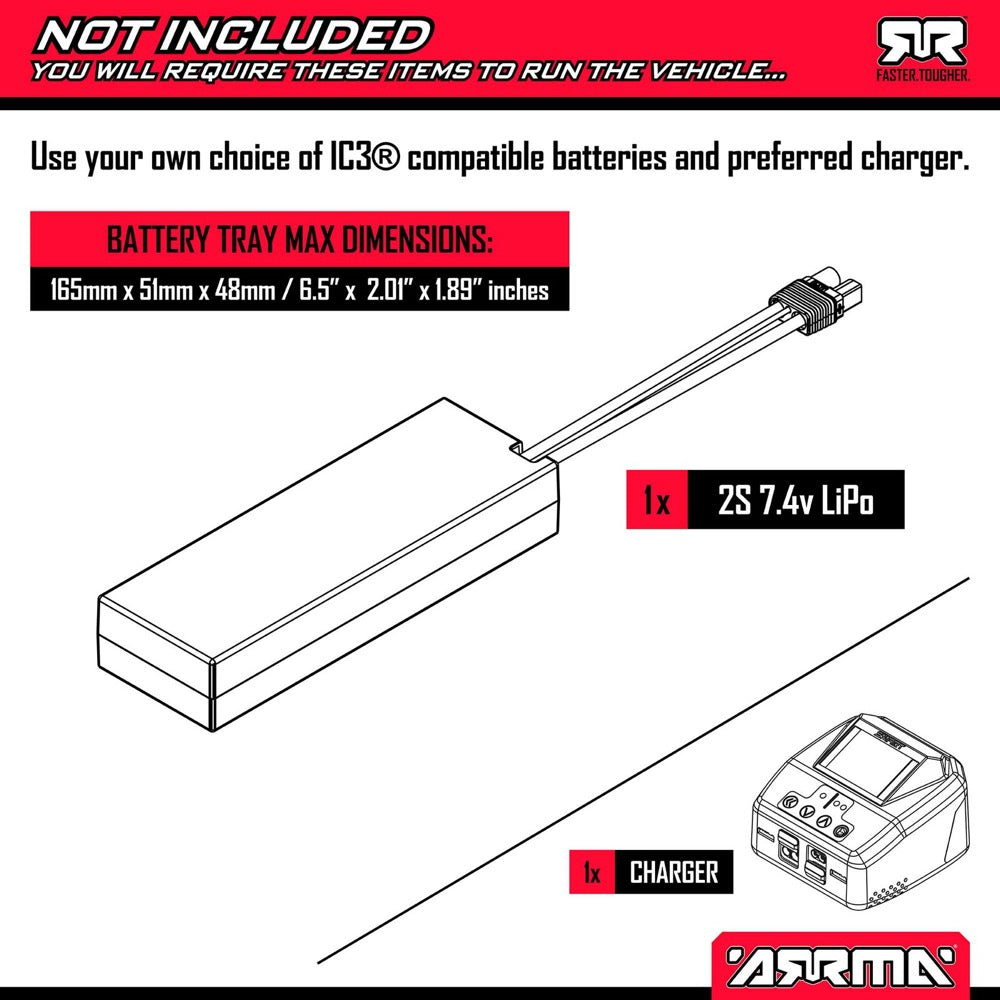 Arrma Typhon MEGA 665 4X4 1/8 Brushed RC Buggy (Blue) ARA4206V4T1