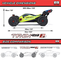 Arrma ARA4306V4T1 Typhon V4 4X4 223S BLX Buggy RTR Green