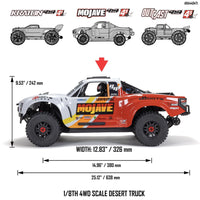 Arrma 1/8 Mojave 4X4 BLX 4S Desert Truck (Blue/Red) ARA4404T2