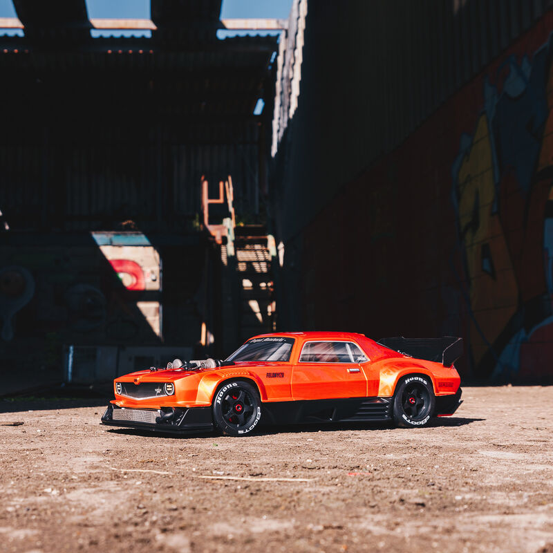 Arrma 1/7 Felony 6S BLX Street Bash All-Road Muscle RC Car Orange ARA7617V2T2