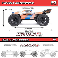 Arrma Kraton 6S BLX 4X4 1/8 Speed Monster Truck RTR Orange/Blue ARA8608V6T1