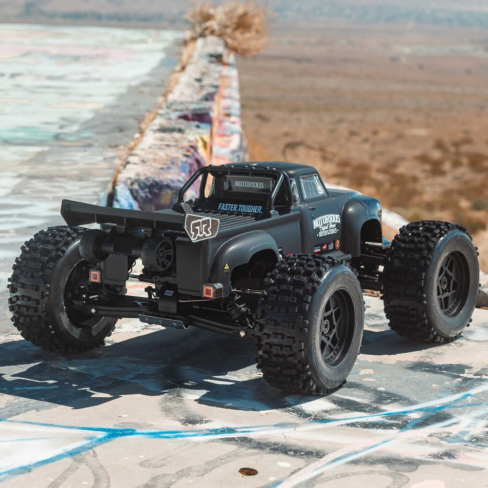 Arrma Notorious 6S BLX 4X4 1/8 Stunt Truck RTR Black ARA8611V6T1