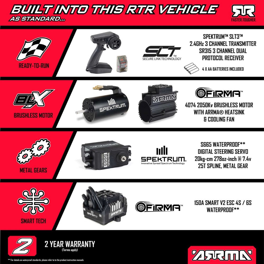Arrma 1/8 Kraton 6S EXB 4X4 RC Truck (Black) ARA8708V6T1