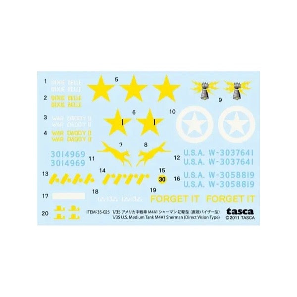 Asuka 1/35 U.S. Medium Tank M4A1 Sherman Direct Vision Type