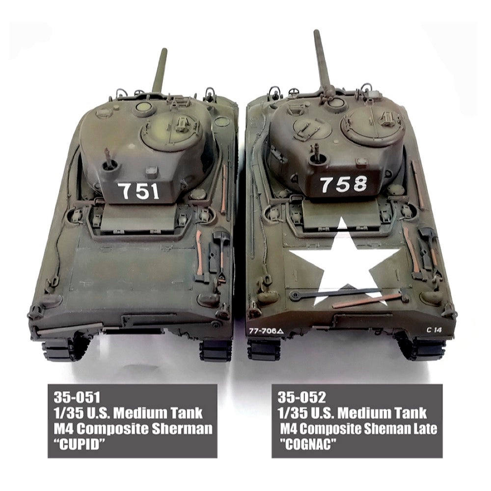 Asuka 1/35 U.S. Medium Tank M4 Composite Sherman Late Cognac