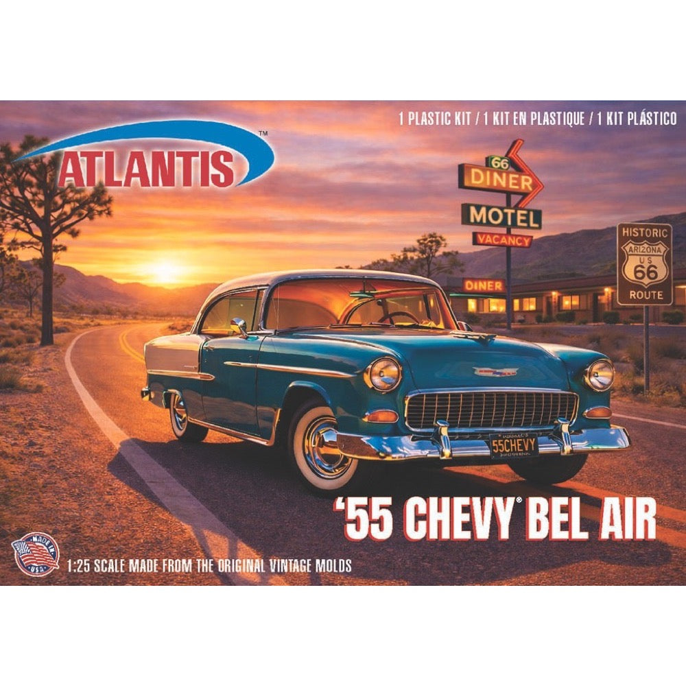 Atlantis 1/25 U.S. Route 66 1955 Chevrolet Bel Air Hardtop Model Kit