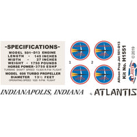 Atlantis 1/10 Allison Prop Jet 501-D13 Engine Model Kit