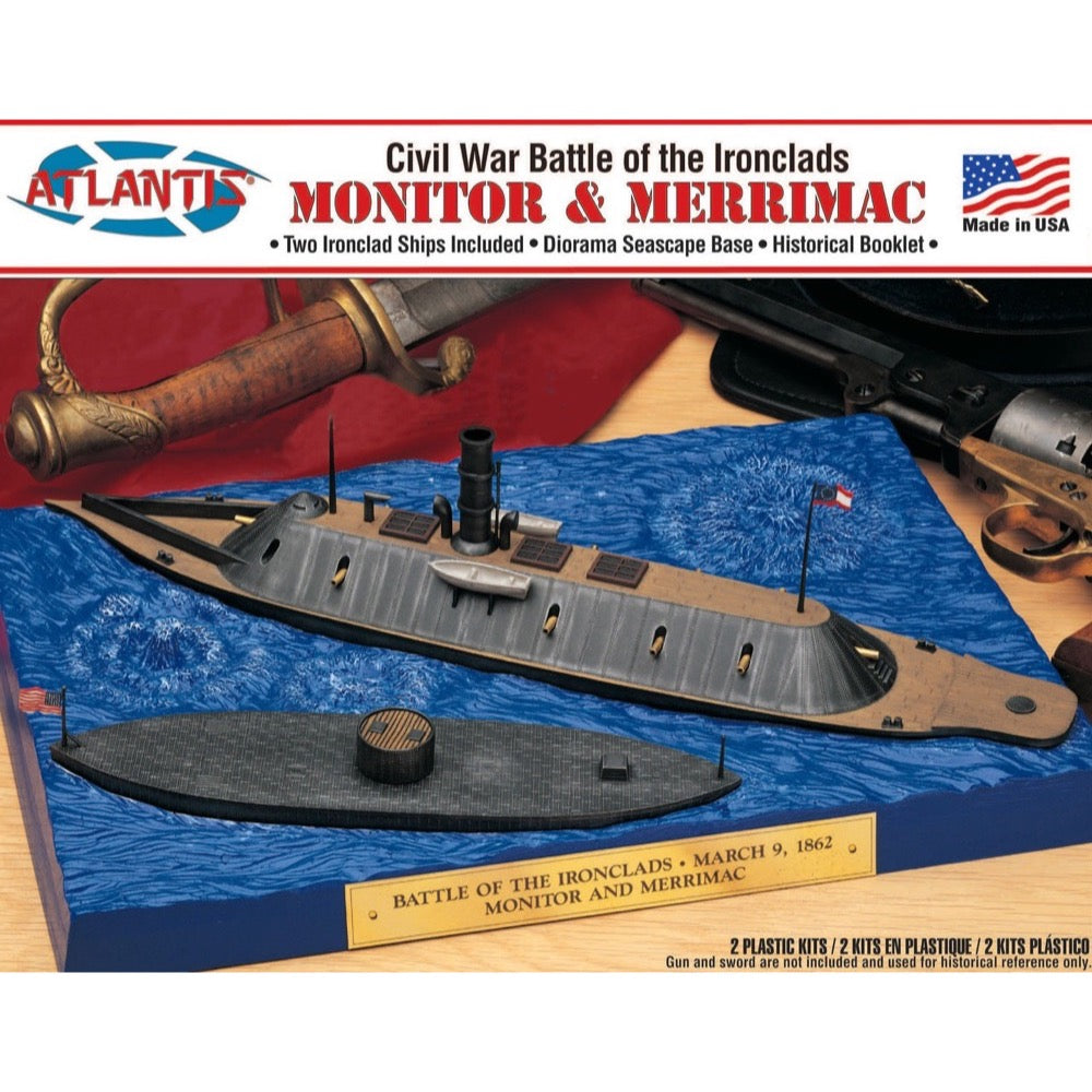 Atlantis Monitor and Merrimack Civil War Set Model Kit