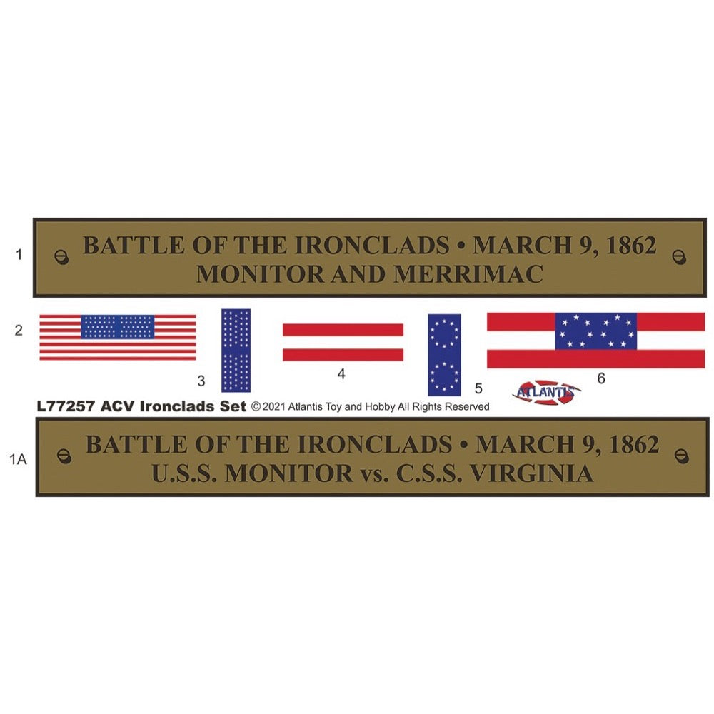 Atlantis Monitor and Merrimack Civil War Set Model Kit