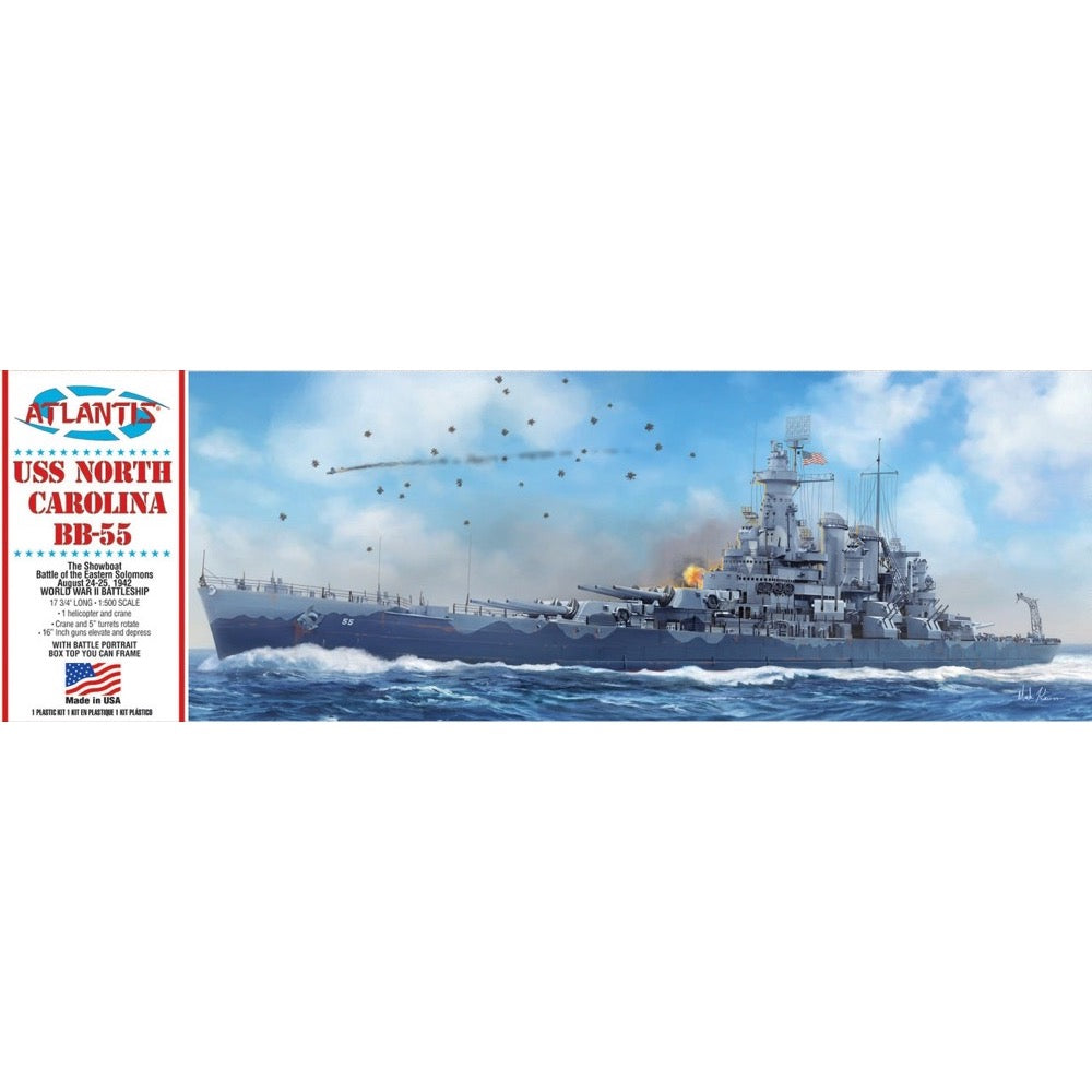 Atlantis 1/500 USS North Carolina BB-55 Battleship Model Kit