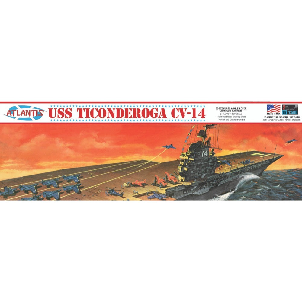 Atlantis 1/500 USS Ticonderoga Carrier CV-14 Angled Deck Model Kit