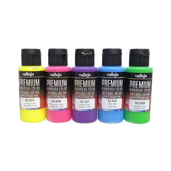 Vallejo 62102 Premium Color Fluos Colors 5 Color Set