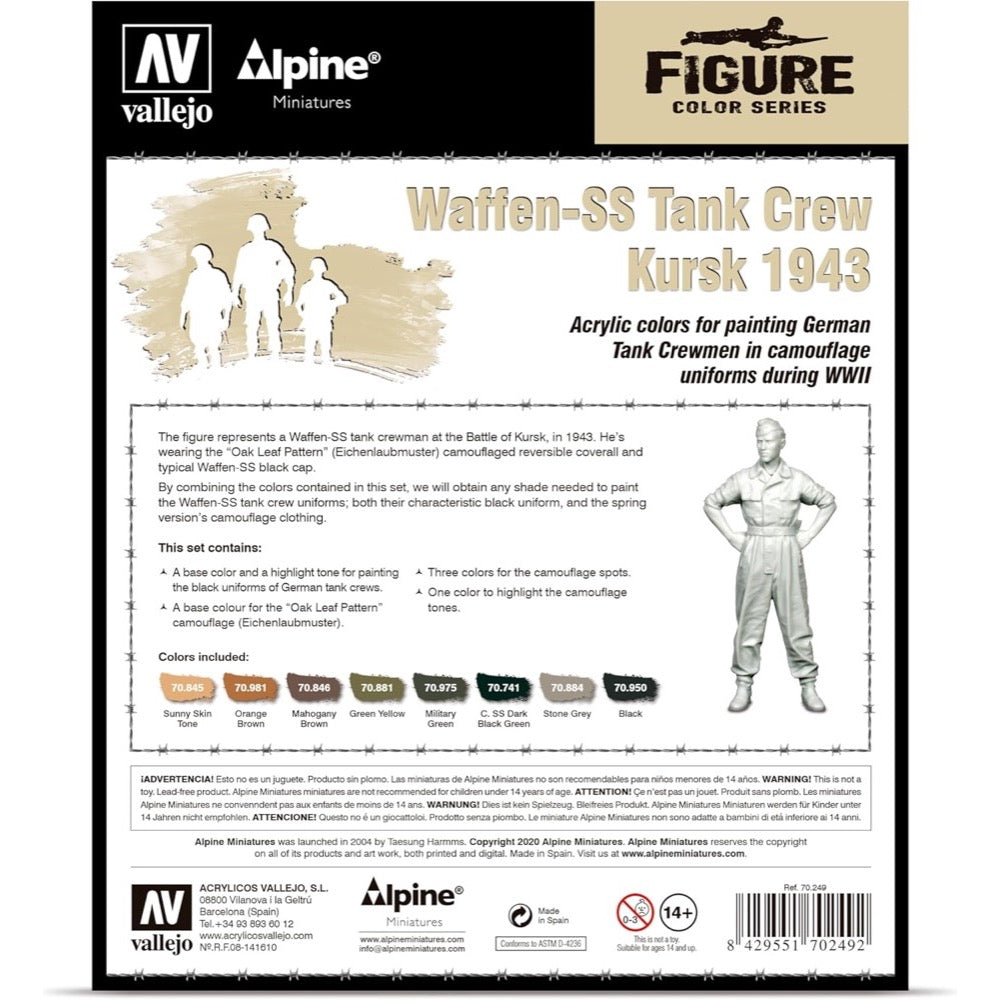 Vallejo 70249 Model Colour Alpine Waffen-SS Tank Crew Kursk 1943 Acrylic Paint Set