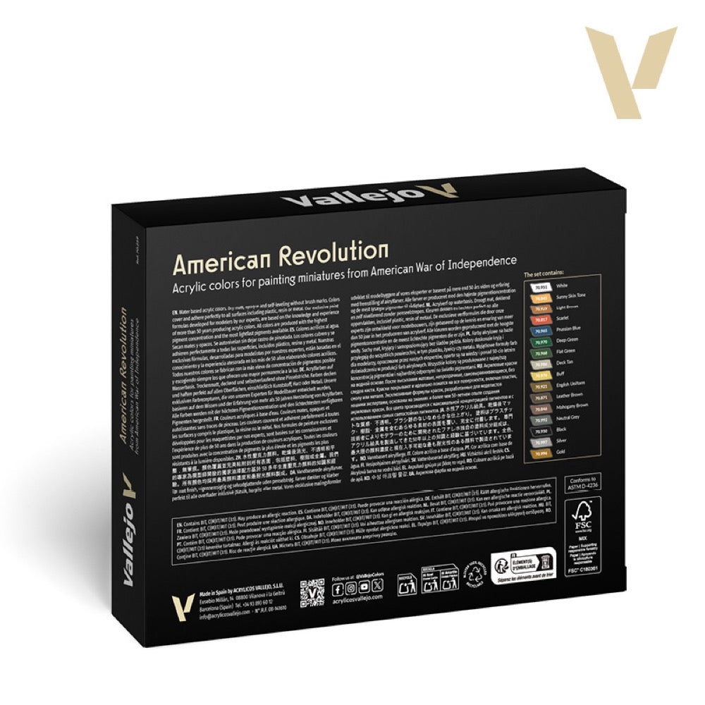 Vallejo Model Colour AV70259 American Revolution (16 Colours) Acrylic Paint Set