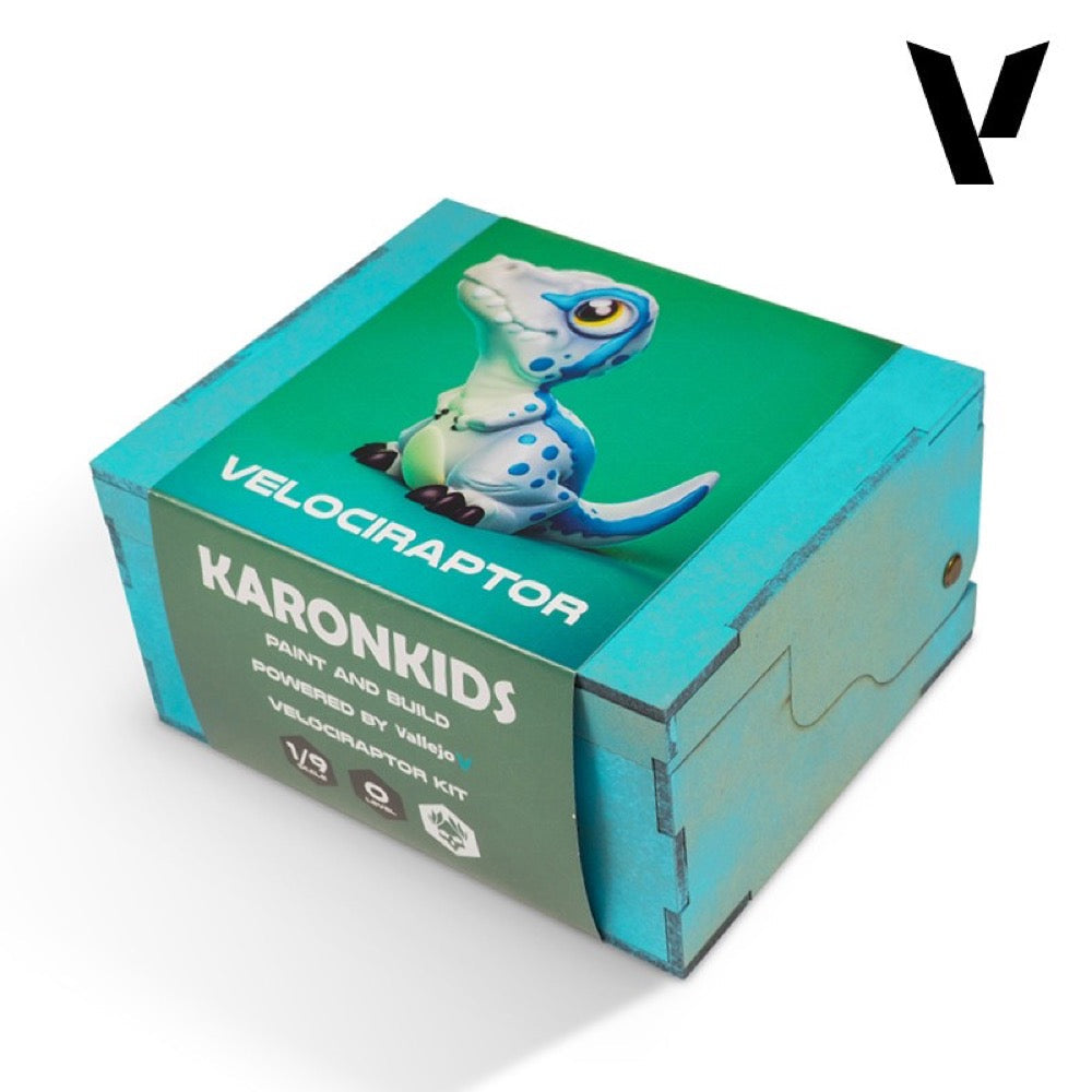 Vallejo Model Colour Karonkids Velociraptor Paint Set with Resin Figure