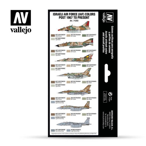 Vallejo 71203 Model Air Israeli Air Force (IAF) Colors Post 1967 to Present 8 Acrylic Paint Set