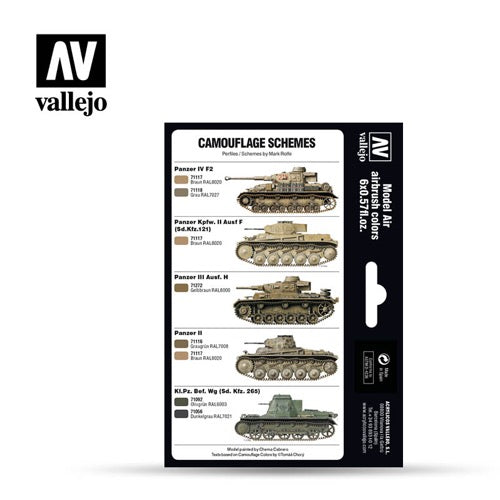 Vallejo 71207 Model Air DAK Colors 1941-1944 6 Color Acrylic Paint Set