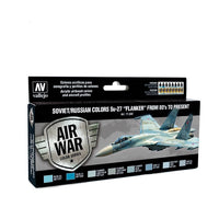 Vallejo Model Air Soviet/Russian Su-27 Flanker from 80s to Present 8pc Acrylic Paint Set