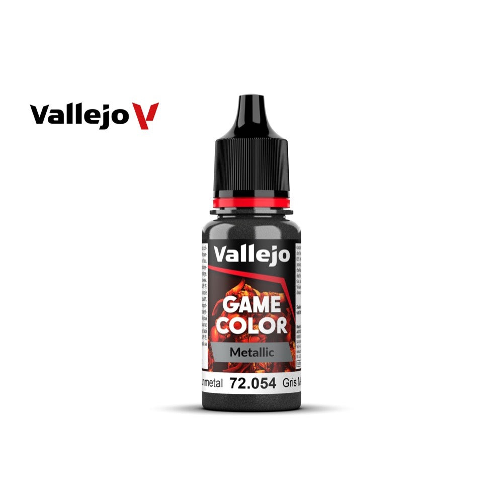 Vallejo 72054 Game Color Metal Dark Gunmetal 18ml Acrylic Paint