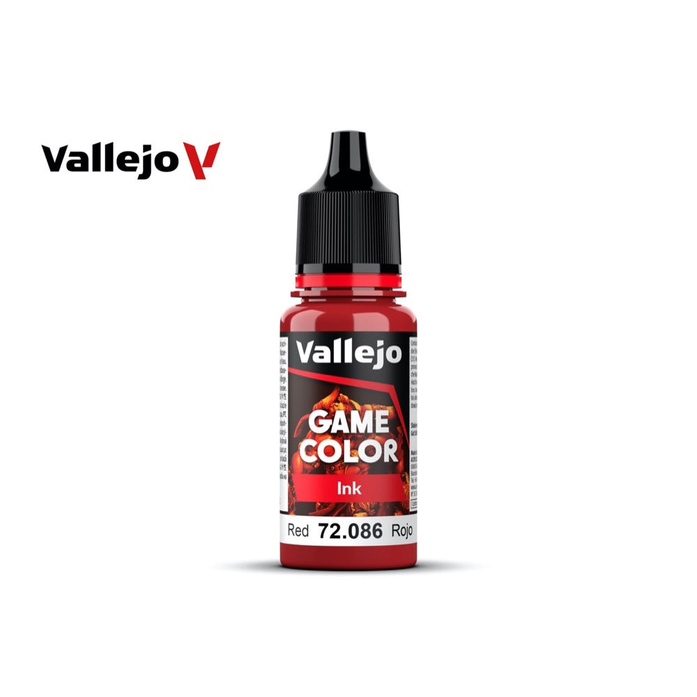 Vallejo 72086 Game Color Ink Red 18ml Acrylic Paint
